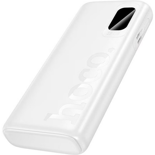 Batería Externa HOCO J158 Pro Runner, 10000mAh, 22.5W, QC + PD, 1 x USB-C - 2 x USB-A, Blanca