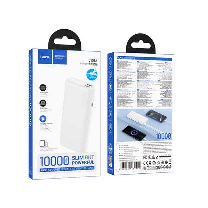 Batería Externa HOCO J158A, 10000mAh, 10W, 2 x USB-A, Blanca