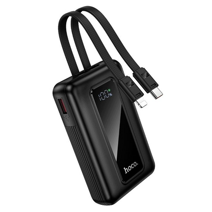 Batería Externa HOCO J162, 10000mAh, 22.5W, QC + PD, 1 x Lightning - 1 x USB-A - 2 x USB-C, Negra