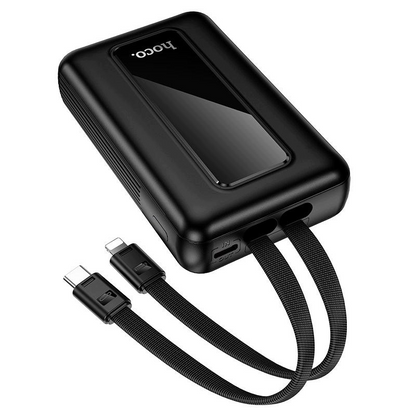 Batería Externa HOCO J162, 10000mAh, 22.5W, QC + PD, 1 x Lightning - 1 x USB-A - 2 x USB-C, Negra