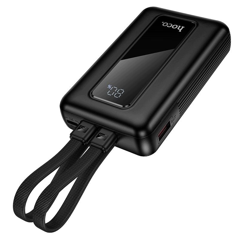 Batería Externa HOCO J162, 10000mAh, 22.5W, QC + PD, 1 x Lightning - 1 x USB-A - 2 x USB-C, Negra