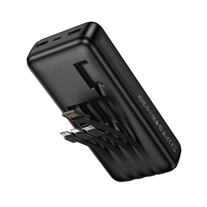 Batería externa HOCO J163A, 20000 mAh, 10 W, 1 x Lightning - 1 x microUSB - 1 x USB-C - 2 x USB-A, negra