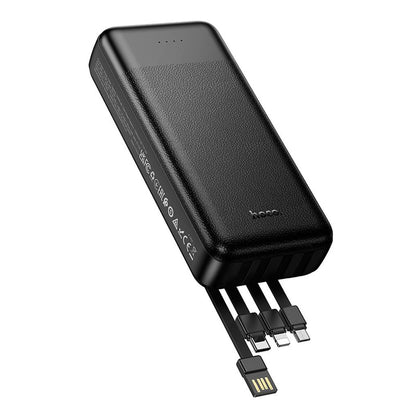 Batería externa HOCO J163A, 20000 mAh, 10 W, 1 x Lightning - 1 x microUSB - 1 x USB-C - 2 x USB-A, negra