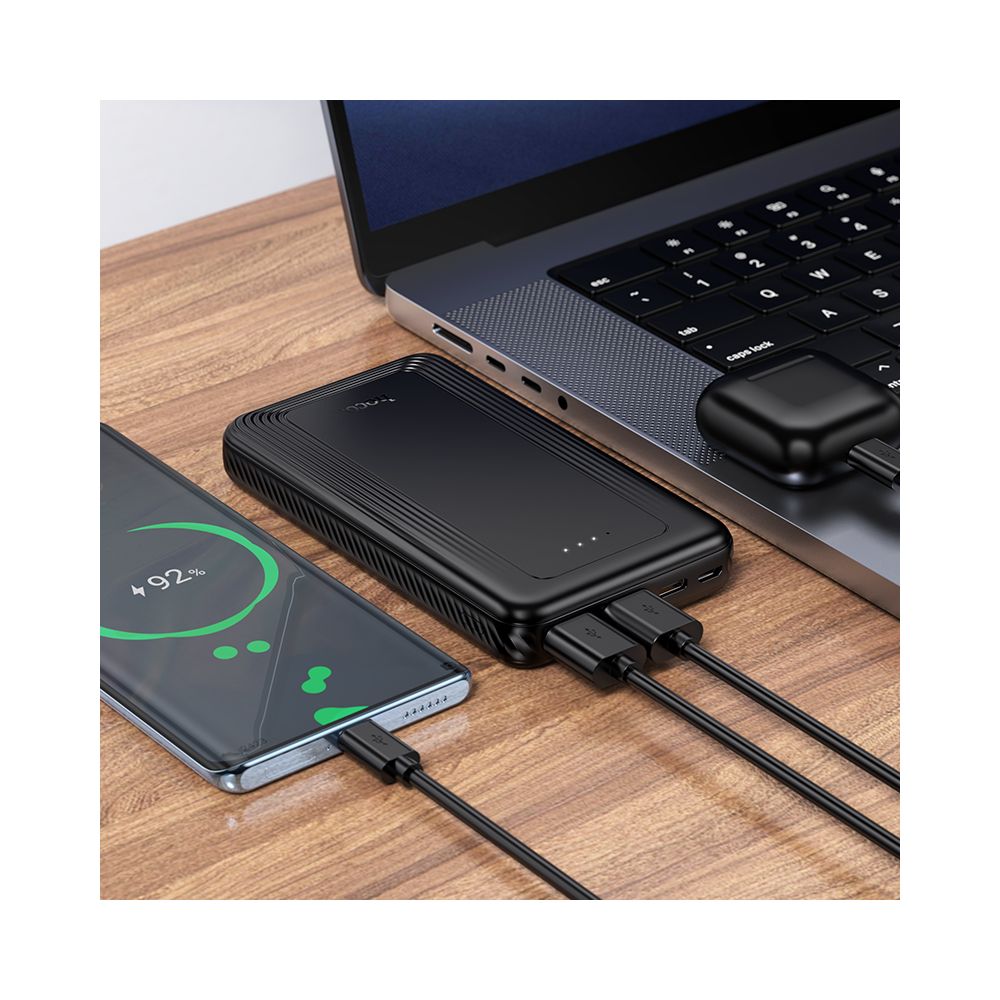 HOCO J165A External Battery, 10000mAh, 10W, 2 x USB-A, Black