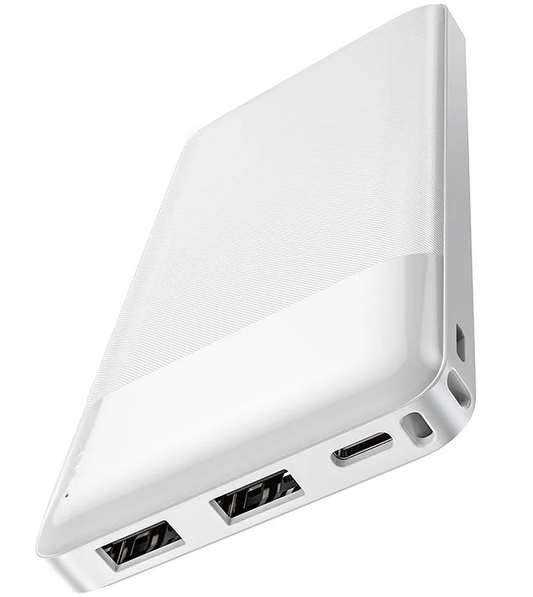 Batería Externa HOCO J72, 10000mAh, 10W, 2 x USB-A, Blanca