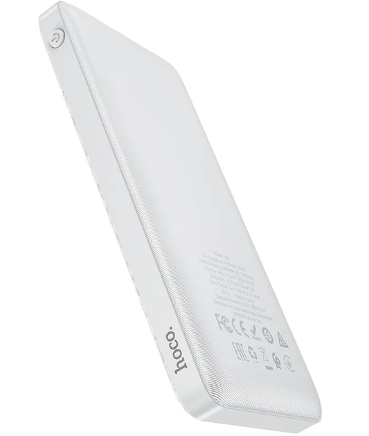 Batería Externa HOCO J72, 10000mAh, 10W, 2 x USB-A, Blanca