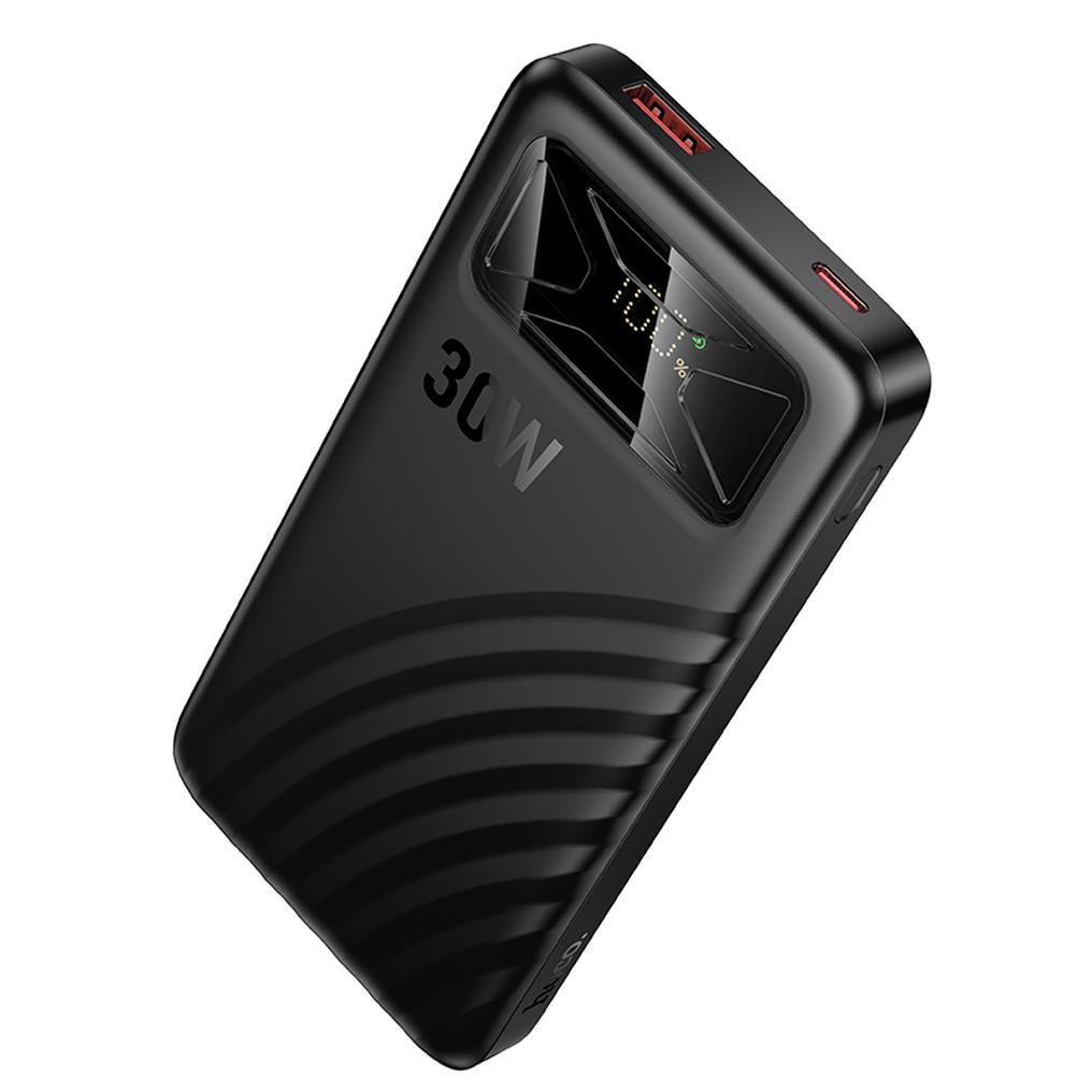 Batería externa HOCO Q42, 10000 mAh, 30 W, QC + PD, 1 x USB-A - 1 x USB-C, negra