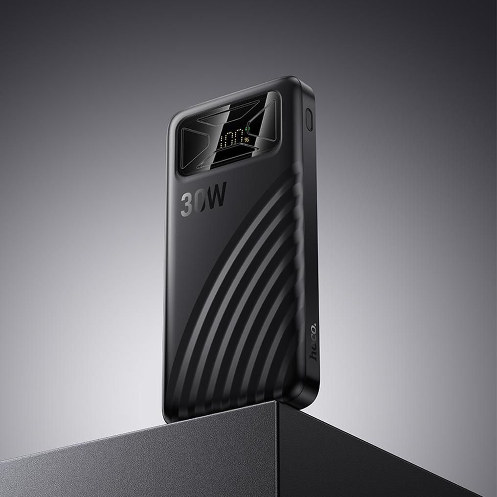 Batería externa HOCO Q42, 10000 mAh, 30 W, QC + PD, 1 x USB-A - 1 x USB-C, negra
