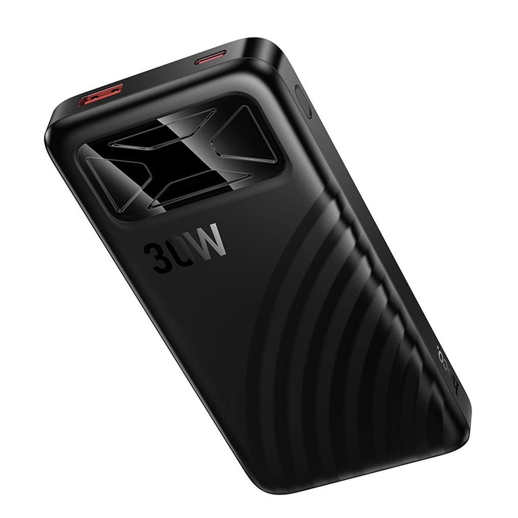 Batería externa HOCO Q42, 10000 mAh, 30 W, QC + PD, 1 x USB-A - 1 x USB-C, negra
