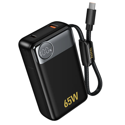 Batería Externa HOCO Q53, 12000mAh, 65W, QC + PD, 1 x USB-A - 2 x USB-C, Negra