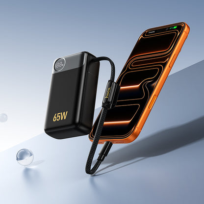 Batería Externa HOCO Q53, 12000mAh, 65W, QC + PD, 1 x USB-A - 2 x USB-C, Negra