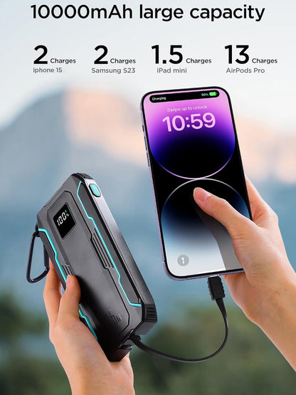 Batería Externa Joyroom JR-L017, 10000mAh, 22.5W, QC + PD, 1 x Lightning - 1 x USB-A - 2 x USB-C, Negra