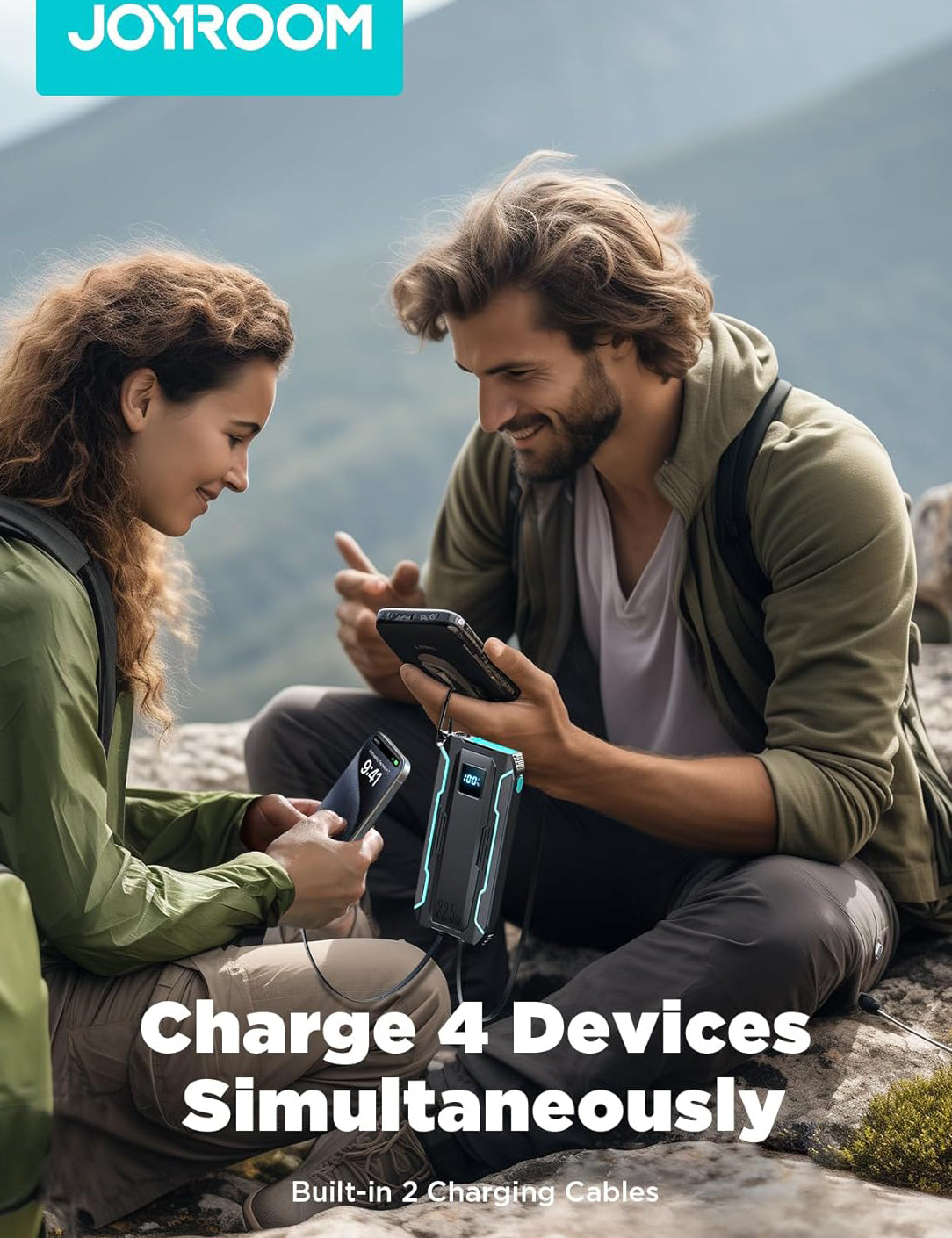 Batería Externa Joyroom JR-L017, 10000mAh, 22.5W, QC + PD, 1 x Lightning - 1 x USB-A - 2 x USB-C, Negra