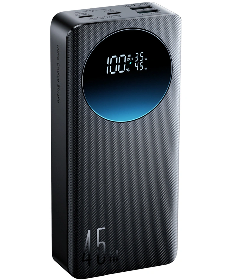 Batería Externa Joyroom JR-PBF02 Pro, 20000mAh, 45W, QC + PD, 2 x USB-A - 2 x USB-C, Negra