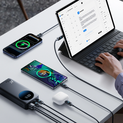 Batería Externa Joyroom JR-PBF02 Pro, 20000mAh, 45W, QC + PD, 2 x USB-A - 2 x USB-C, Negra