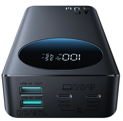 Batería Externa Joyroom JR-PBF02 Pro, 20000mAh, 45W, QC + PD, 2 x USB-A - 2 x USB-C, Negra