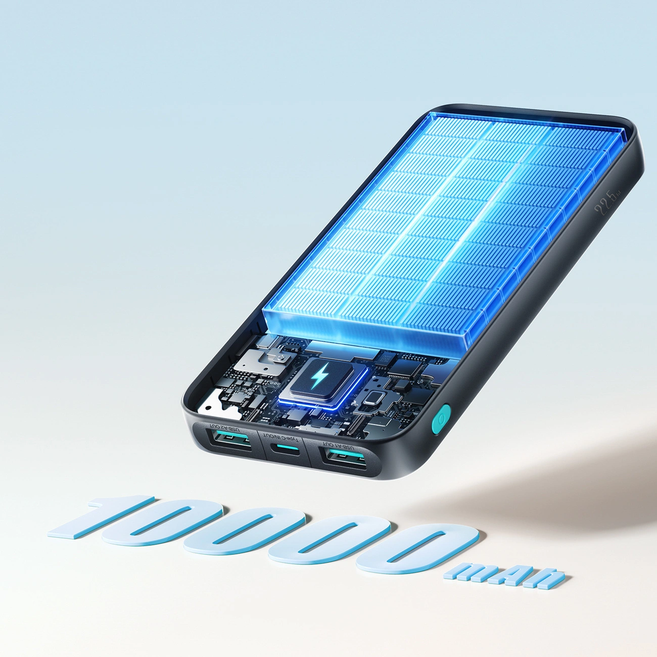 Batería Externa Joyroom JR-PBF12 Pro, 10000mAh, 22.5W, QC + PD, 1 x USB-C - 2 x USB-A, Negra