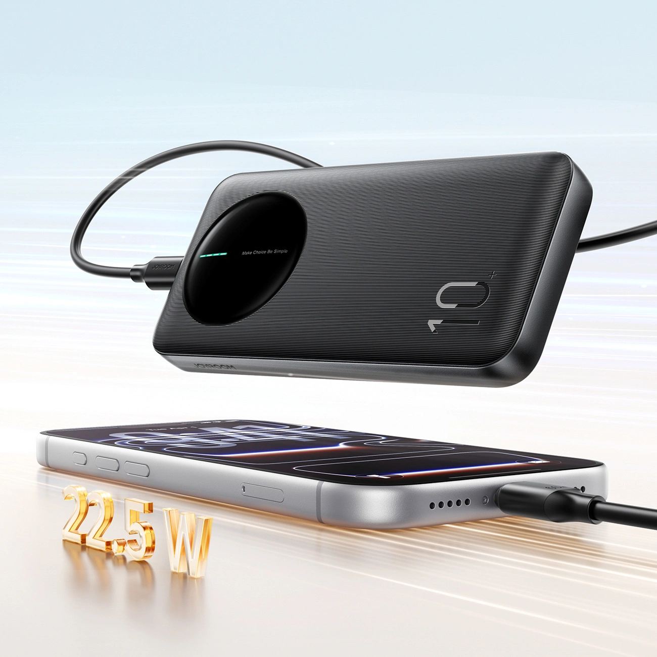 Batería Externa Joyroom JR-PBF12 Pro, 10000mAh, 22.5W, QC + PD, 1 x USB-C - 2 x USB-A, Negra