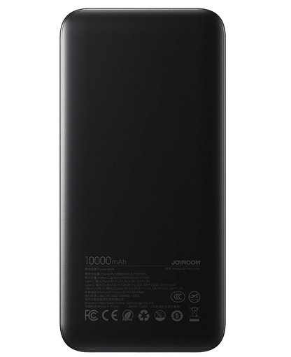 Batería Externa Joyroom JR-PBF12 Pro, 10000mAh, 22.5W, QC + PD, 1 x USB-C - 2 x USB-A, Negra
