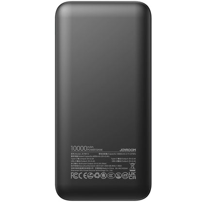 Joyroom Batería externa JR-PBF12, 10000mAh, 12W, 1 x USB-C - 2 x USB-A, Negro