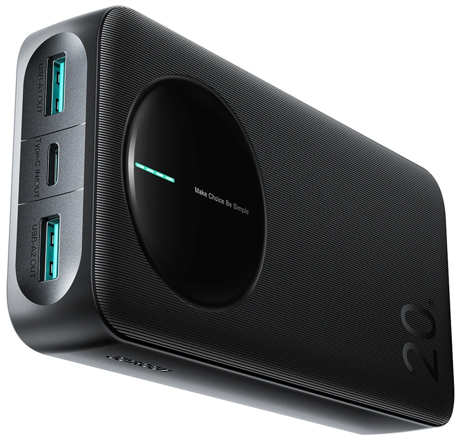 Batería Externa Joyroom JR-PBF14 Pro, 20000mAh, 22.5W, QC + PD, 1 x USB-C - 2 x USB-A, Negra