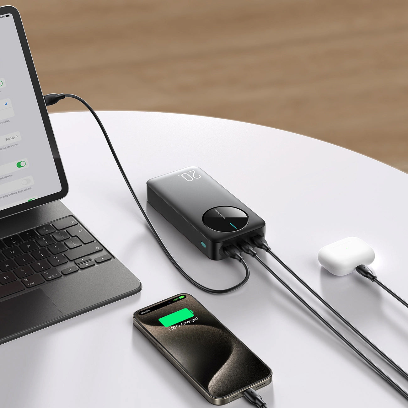 Joyroom JR-PBF14 External Battery, 20000mAh, 12W, 1 x USB-C - 2 x USB-A, Black