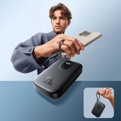 Batería Externa Joyroom JR-PBF17, 10000mAh, 22.5W, QC + PD, 1 x USB-A - 2 x USB-C, Negra