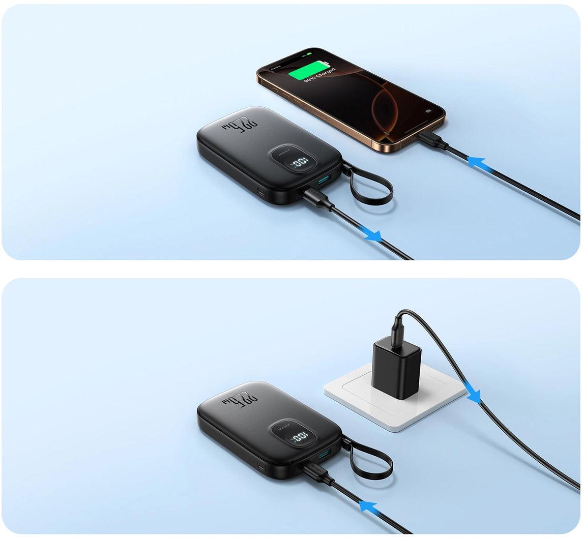 Batería Externa Joyroom JR-PBF17, 10000mAh, 22.5W, QC + PD, 1 x USB-A - 2 x USB-C, Negra