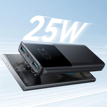Batería Externa Joyroom JR-PBF20, 10000mAh, 25W, QC + PD, 1 x USB-C - 2 x USB-A, Negra