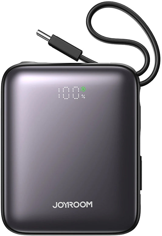 Batería Externa Joyroom JR-PBF27, 10000mAh, 22.5W, PD, 1 x Lightning - 2 x USB-C, Negra