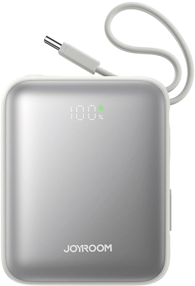 Batería Externa Joyroom JR-PBF27, 10000mAh, 22.5W, PD, 1 x Lightning - 2 x USB-C, Blanca