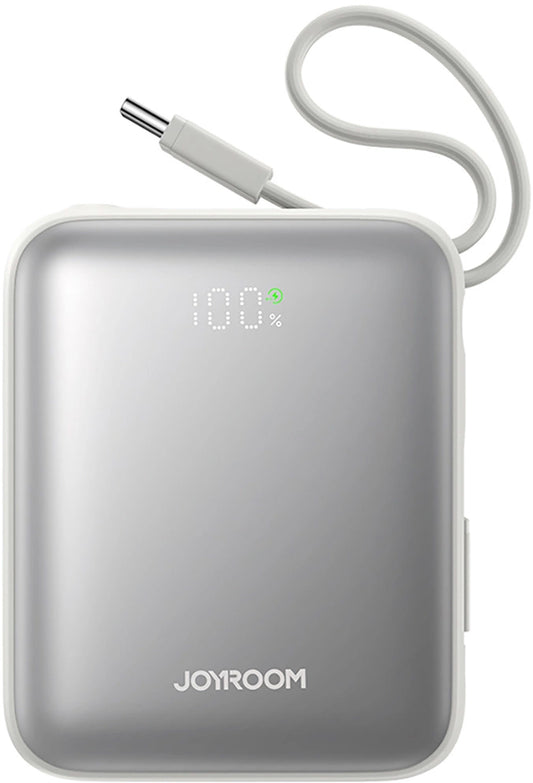 Batería Externa Joyroom JR-PBF27, 10000mAh, 22.5W, PD, 1 x Lightning - 2 x USB-C, Blanca