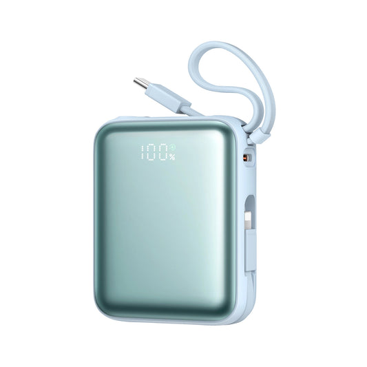 Batería Externa Joyroom JR-PBF27, 10000mAh, 22.5W, PD, 1 x Lightning - 2 x USB-C, Azul