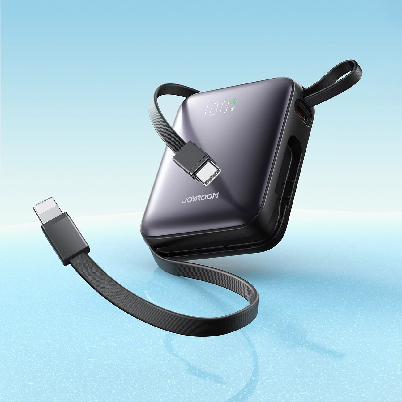 Batería Externa Joyroom JR-PBF27, 10000mAh, 22.5W, PD, 1 x Lightning - 2 x USB-C, Negra