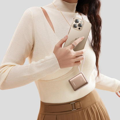 Batería Externa Joyroom JR-PBF27, 10000mAh, 22.5W, PD, 1 x Lightning - 2 x USB-C, Dorada