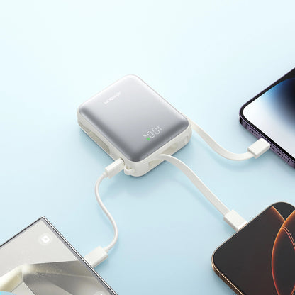 Batería Externa Joyroom JR-PBF27, 10000mAh, 22.5W, PD, 1 x Lightning - 2 x USB-C, Blanca