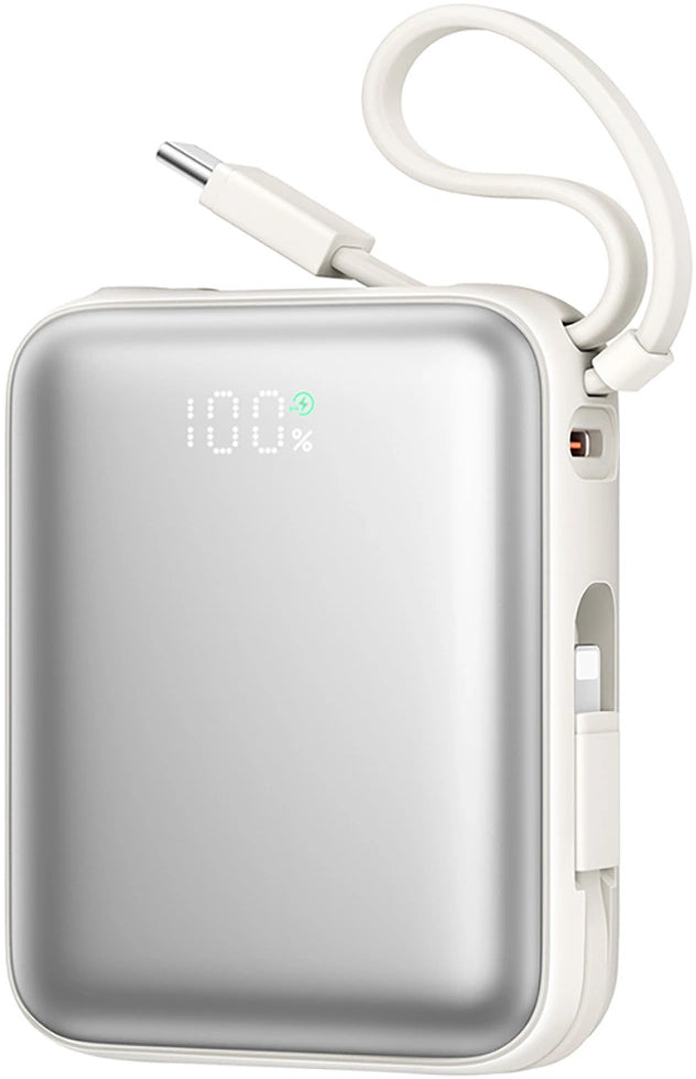 Batería Externa Joyroom JR-PBF27, 10000mAh, 22.5W, PD, 1 x Lightning - 2 x USB-C, Blanca
