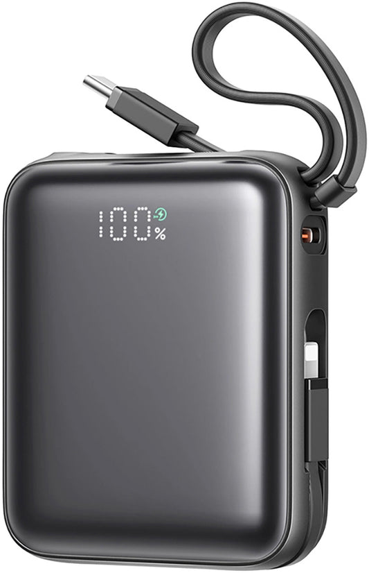 Batería Externa Joyroom JR-PBF27, 10000mAh, 22.5W, PD, 1 x Lightning - 2 x USB-C, Negra
