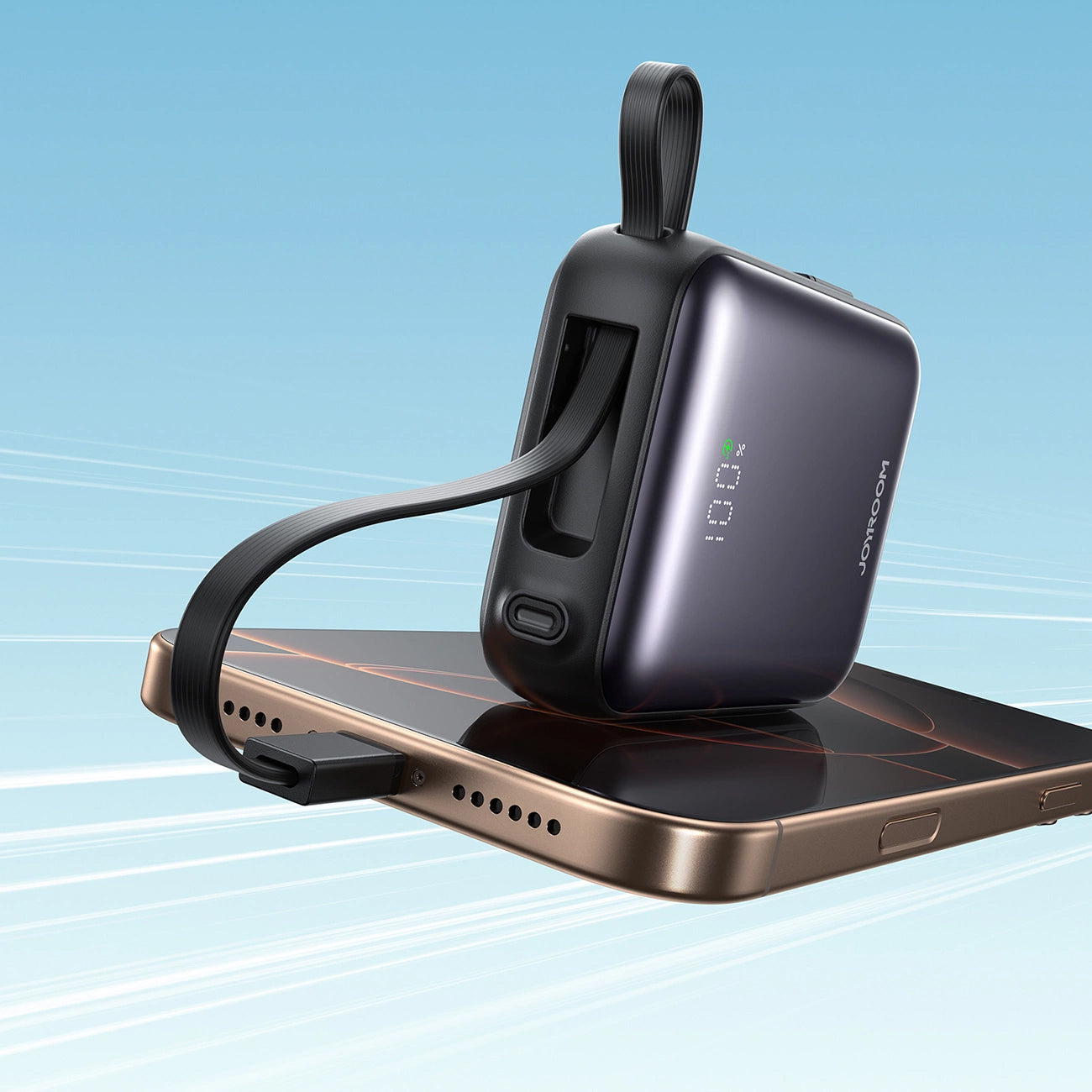Batería Externa Joyroom JR-PBF27, 10000mAh, 22.5W, PD, 1 x Lightning - 2 x USB-C, Negra