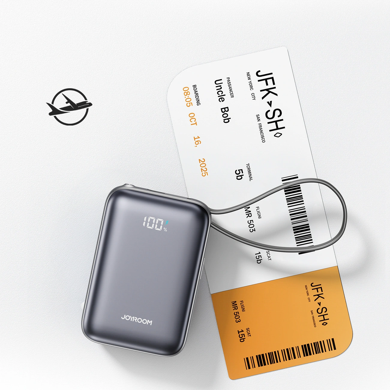 Joyroom JR-PBF29 External Battery, 20000mAh, 22.5W, QC + PD, 1 x Lightning - 2 x USB-C, Black