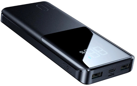 Batería Externa Joyroom JR-QP191, 10000mAh, 22.5W, QC + PD, 1 x USB-C - 2 x USB-A, Negra