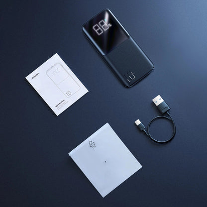 Batería Externa Joyroom JR-QP191, 10000mAh, 22.5W, QC + PD, 1 x USB-C - 2 x USB-A, Negra