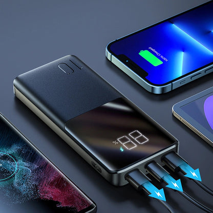 Batería Externa Joyroom JR-QP191, 10000mAh, 22.5W, QC + PD, 1 x USB-C - 2 x USB-A, Negra