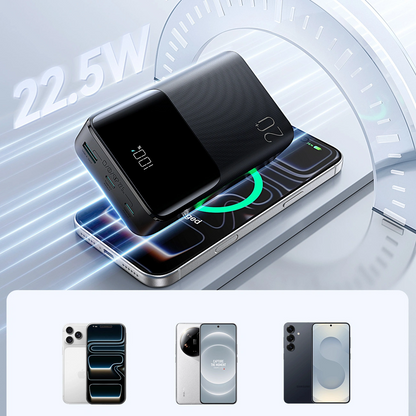 Batería Externa Joyroom JR-QP192, 20000mAh, 22.5W, QC + PD, 1 x USB-A - 2 x USB-C, Negra