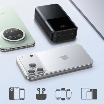 Batería Externa Joyroom JR-QP192, 20000mAh, 22.5W, QC + PD, 1 x USB-A - 2 x USB-C, Negra