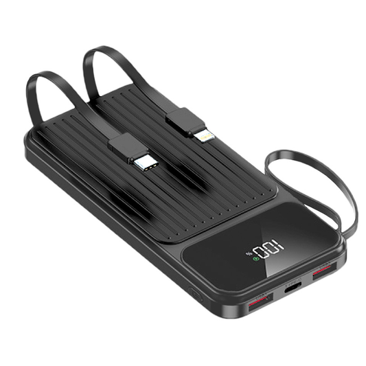 Batería Externa MaXlife MXPB-06, 10000mAh, 22.5W, QC + PD, 1 x Lightning - 2 x USB-A - 2 x USB-C, Negra