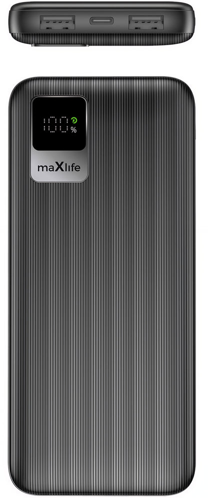 Batería Externa MaXlife MXPB-07, 10000mAh, 10W, 2 x USB-A, Negra