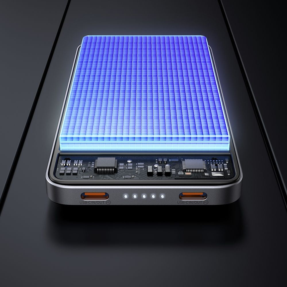 Batería Externa Inalámbrica McDodo MC-3781 Meta, 10000mAh, 20W, PD + FQI, 1 x QI - 2 x USB-C, Negra