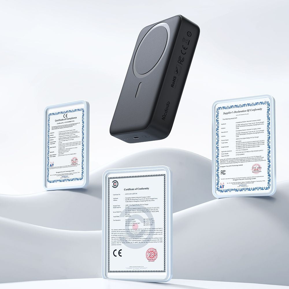 Batería Externa Inalámbrica McDodo MC-5021 Ambilight, 20000mAh, 20W, PD + FQI, 1 x QI - 1 x USB-C, Negra