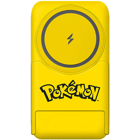 Batería Externa Inalámbrica OTL Pokemon Pikatchu, 5000mAh, 20W, PD + FQI, 1 x QI - 1 x USB-C, Amarilla PK1191